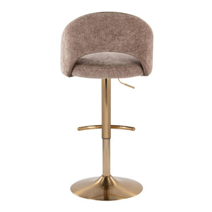 English Elm Adjustable Velvet Swivel Barstools with Chrome Base for Kitchen or Home Bar Set of 2 B202S01998