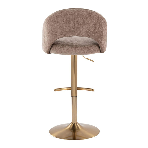 English Elm Adjustable Velvet Swivel Barstools with Chrome Base for Kitchen or Home Bar Set of 2 B202S01998