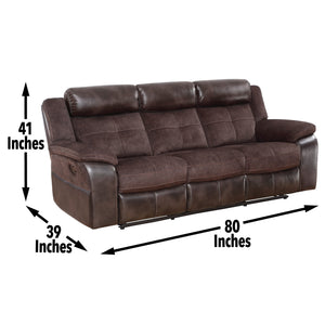 English Elm Steve Silver - Pueblo Dark Brown Faux Leather Manual Recliner Sofa with Zero Wallhugger, 360lb Capacity, Durable Frame B081P157309