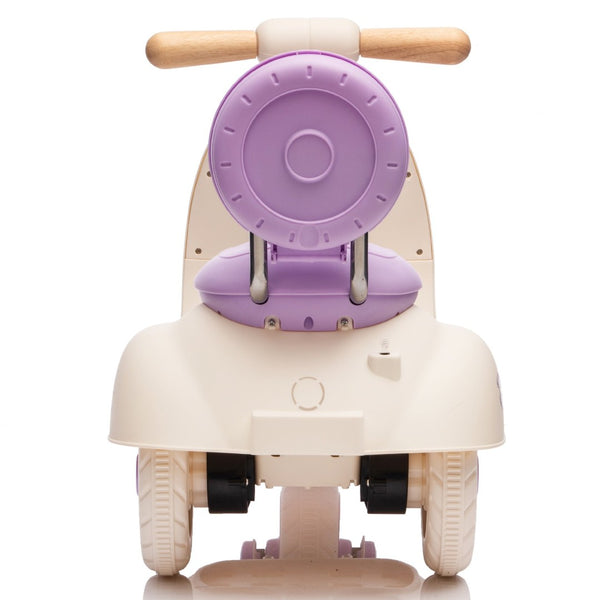 English Elm 12v Kids Electric Tricycle Toddler Ride on Scooter Wooden Handle Parental Remote Control Purple W1578P381425