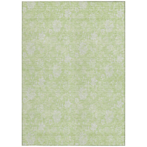 Homeroots 3' Artichoke Green Floral Washable Area Rug - Perfect For Indoor & Outdoor Spaces, Stain Resistant 10' X 14' Polyester 581400