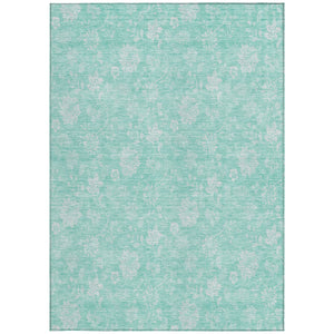 Homeroots 3' Artichoke Green Floral Washable Area Rug - Perfect For Indoor & Outdoor Spaces, Stain Resistant 3' X 5' Polyester 581401