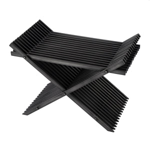 Butler Specialty Lucan Distressed Iron Slatted Stool With X-cross Base - Elevate Your Space With Timeless Elegance Black Iron 5814025-butler