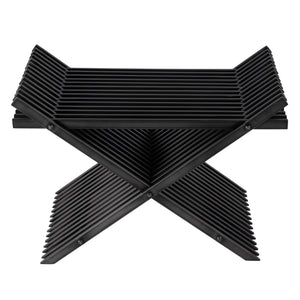 Butler Specialty Lucan Distressed Iron Slatted Stool With X-cross Base - Elevate Your Space With Timeless Elegance Black Iron 5814025-butler