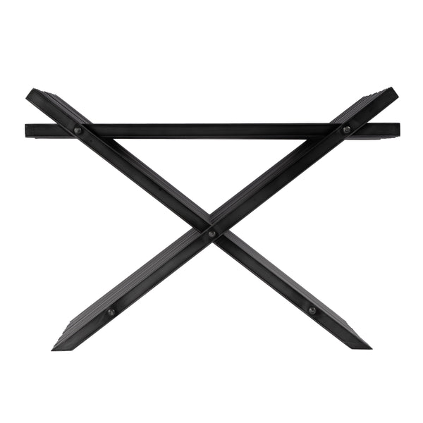 Butler Specialty Lucan Distressed Iron Slatted Stool With X-cross Base - Elevate Your Space With Timeless Elegance Black Iron 5814025-butler