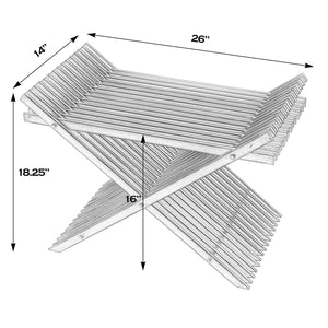 Butler Specialty Lucan Distressed Iron Slatted Stool With X-cross Base - Elevate Your Space With Timeless Elegance Black Iron 5814025-butler
