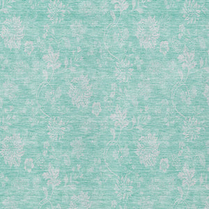 Homeroots 3' Artichoke Green Floral Washable Area Rug - Perfect For Indoor & Outdoor Spaces, Stain Resistant 5' X 8' Polyester 581402