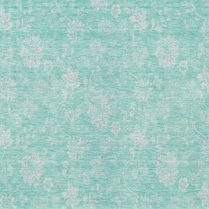 Homeroots 3' Artichoke Green Floral Washable Area Rug - Perfect For Indoor & Outdoor Spaces, Stain Resistant 9' X 12' Polyester 581405