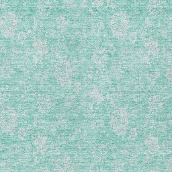 Homeroots 3' Artichoke Green Floral Washable Area Rug - Perfect For Indoor & Outdoor Spaces, Stain Resistant 10' X 14' Polyester 581406