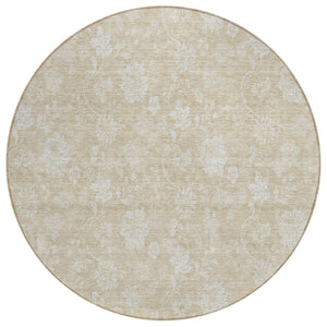 HomeRoots 5' Classic Floral Washable Area Rug - Durable Indoor/Outdoor Design Perfect for High-Traffic Spaces 8' Round 581409
