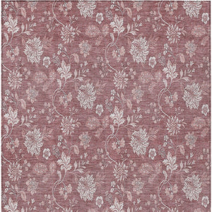 Homeroots 3' Artichoke Green Floral Washable Area Rug - Perfect For Indoor & Outdoor Spaces, Stain Resistant 9' X 12' Polyester 581417