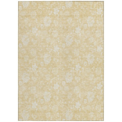 Homeroots 3' Artichoke Green Floral Washable Area Rug - Perfect For Indoor & Outdoor Spaces, Stain Resistant 3' X 5' Polyester 581425