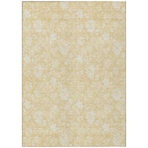 Homeroots 3' Artichoke Green Floral Washable Area Rug - Perfect For Indoor & Outdoor Spaces, Stain Resistant 3' X 5' Polyester 581425