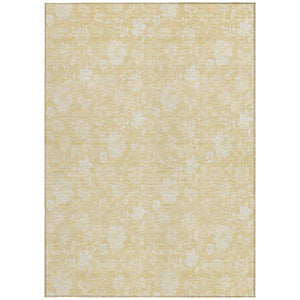 Homeroots 3' Artichoke Green Floral Washable Area Rug - Perfect For Indoor & Outdoor Spaces, Stain Resistant 3' X 5' Polyester 581425