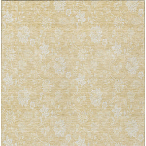 Homeroots 3' Artichoke Green Floral Washable Area Rug - Perfect For Indoor & Outdoor Spaces, Stain Resistant 5' X 8' Polyester 581426