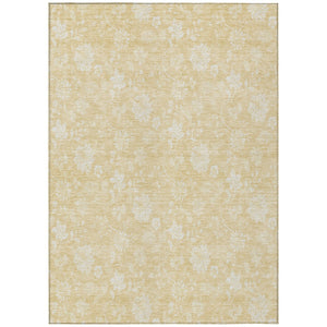 HomeRoots 9' Elegant Yellow Wheat and Ivory Floral Indoor Outdoor Area Rug for Stylish Living Spaces 9' X 12' 581429