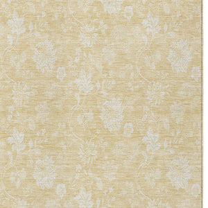 Homeroots 3' Artichoke Green Floral Washable Area Rug - Perfect For Indoor & Outdoor Spaces, Stain Resistant 9' X 12' Polyester 581429