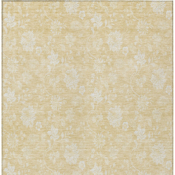 Homeroots 3' Artichoke Green Floral Washable Area Rug - Perfect For Indoor & Outdoor Spaces, Stain Resistant 10' X 14' Polyester 581430
