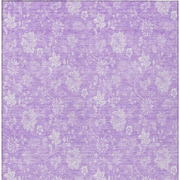 Homeroots 3' Artichoke Green Floral Washable Area Rug - Perfect For Indoor & Outdoor Spaces, Stain Resistant 3' X 5' Polyester 581431