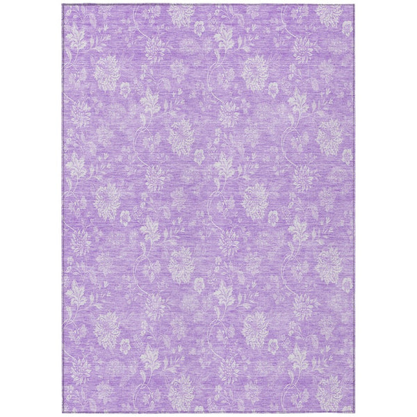 HomeRoots 9' Elegant Lavender & Lilac Floral Area Rug - Durable, Washable Design for Indoor & Outdoor Spaces 9' X 12' 581435