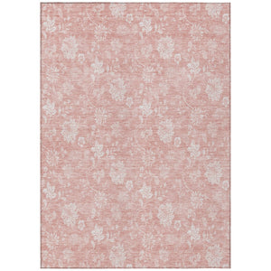 HomeRoots 5' Elegant Floral Washable Area Rug in Soft Pink and Ivory - Perfect for Indoor & Outdoor Spaces 5' X 8' 581438