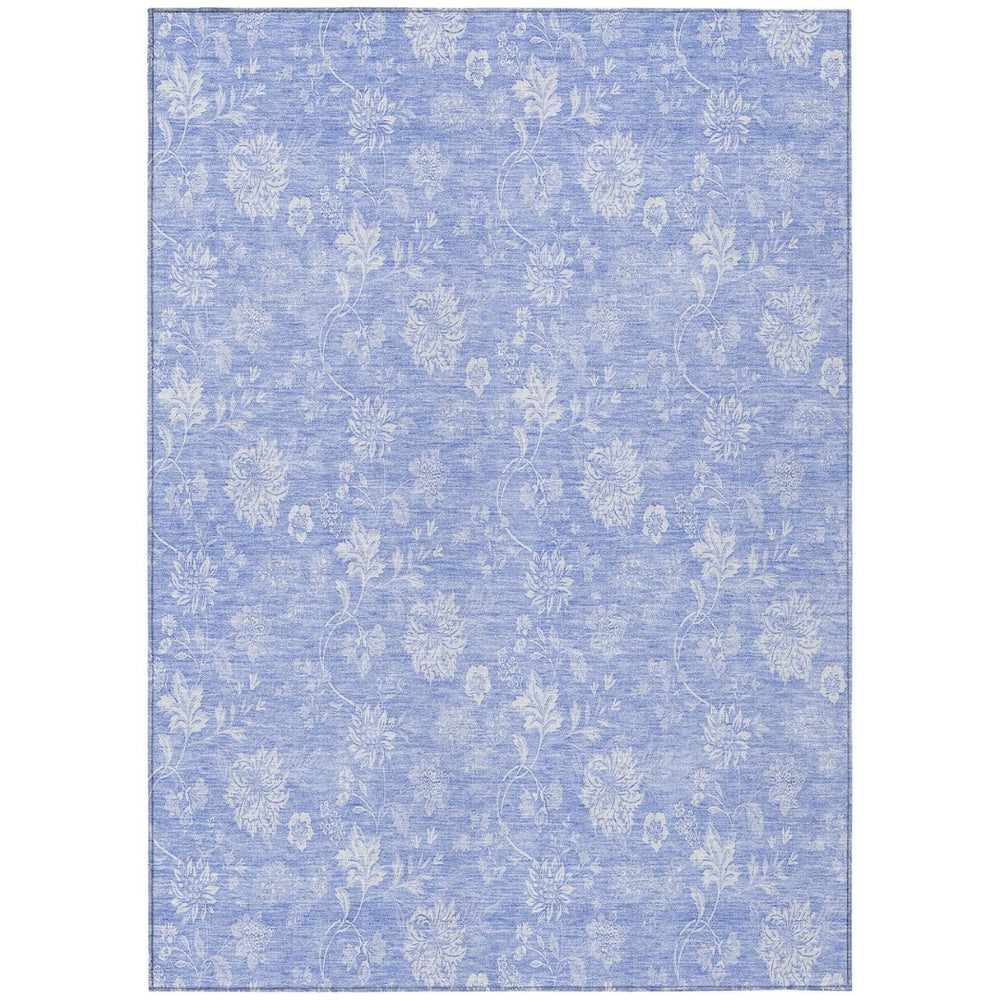 HomeRoots 9' Sky Blue Floral Area Rug - Durable, Washable, Ideal for Indoor & Outdoor Spaces with Classic Style 9' X 12' 581447