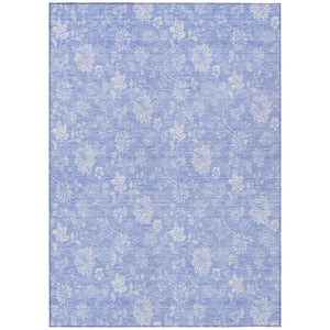 HomeRoots 9' Sky Blue Floral Area Rug - Durable, Washable, Ideal for Indoor & Outdoor Spaces with Classic Style 9' X 12' 581447