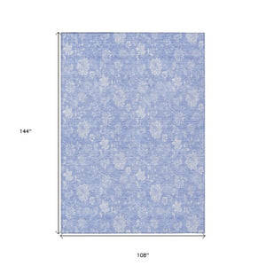 Homeroots 3' Artichoke Green Floral Washable Area Rug - Perfect For Indoor & Outdoor Spaces, Stain Resistant 9' X 12' Polyester 581447