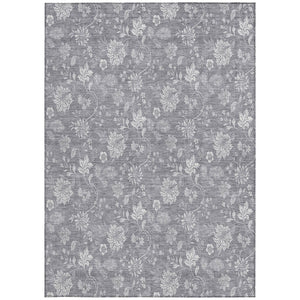 Homeroots 3' Artichoke Green Floral Washable Area Rug - Perfect For Indoor & Outdoor Spaces, Stain Resistant 3' X 5' Polyester 581449