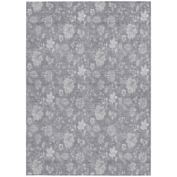 Homeroots 3' Artichoke Green Floral Washable Area Rug - Perfect For Indoor & Outdoor Spaces, Stain Resistant 5' X 8' Polyester 581450