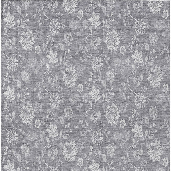 Homeroots 3' Artichoke Green Floral Washable Area Rug - Perfect For Indoor & Outdoor Spaces, Stain Resistant 8' X 10' Polyester 581452