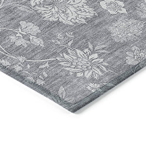 Homeroots 3' Artichoke Green Floral Washable Area Rug - Perfect For Indoor & Outdoor Spaces, Stain Resistant 8' X 10' Polyester 581452