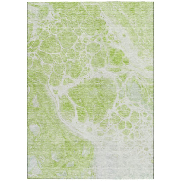 Homeroots 3' Artichoke Green Nautical Area Rug - Washable Indoor Outdoor Design For Home And Patio Use 5' X 8' Polyester 581456