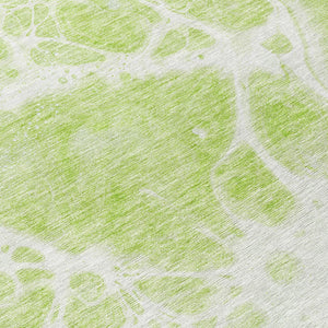 Homeroots 3' Artichoke Green Nautical Area Rug - Washable Indoor Outdoor Design For Home And Patio Use 8' Round Polyester 581457