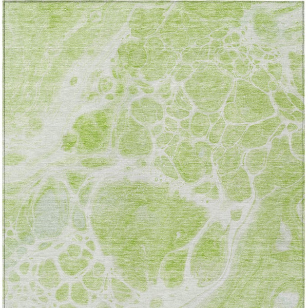 Homeroots 3' Artichoke Green Nautical Area Rug - Washable Indoor Outdoor Design For Home And Patio Use 8' X 10' Polyester 581458