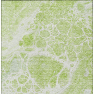 Homeroots 3' Artichoke Green Nautical Area Rug - Washable Indoor Outdoor Design For Home And Patio Use 9' X 12' Polyester 581459