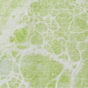 Homeroots 3' Artichoke Green Nautical Area Rug - Washable Indoor Outdoor Design For Home And Patio Use 9' X 12' Polyester 581459