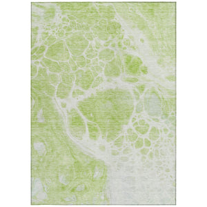 Homeroots 3' Artichoke Green Nautical Area Rug - Washable Indoor Outdoor Design For Home And Patio Use 10' X 14' Polyester 581460