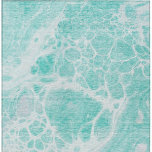 Homeroots 3' Artichoke Green Nautical Area Rug - Washable Indoor Outdoor Design For Home And Patio Use 5' X 8' Polyester 581462