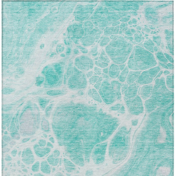 Homeroots 3' Artichoke Green Nautical Area Rug - Washable Indoor Outdoor Design For Home And Patio Use 5' X 8' Polyester 581462