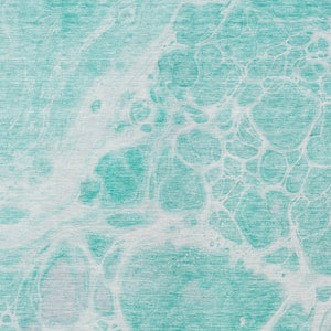 Homeroots 3' Artichoke Green Nautical Area Rug - Washable Indoor Outdoor Design For Home And Patio Use 5' X 8' Polyester 581462