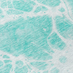 Homeroots 3' Artichoke Green Nautical Area Rug - Washable Indoor Outdoor Design For Home And Patio Use 8' Round Polyester 581463