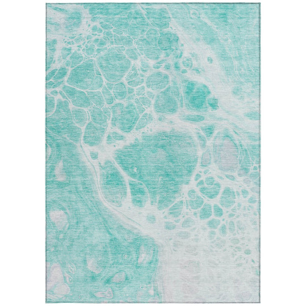 Homeroots 3' Artichoke Green Nautical Area Rug - Washable Indoor Outdoor Design For Home And Patio Use 8' X 10' Polyester 581464