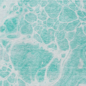 Homeroots 3' Artichoke Green Nautical Area Rug - Washable Indoor Outdoor Design For Home And Patio Use 10' X 14' Polyester 581466