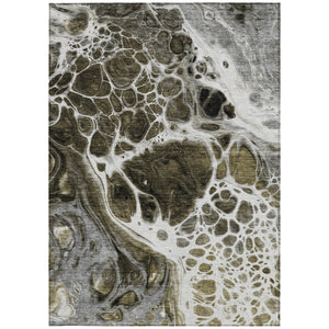 Homeroots 3' Artichoke Green Nautical Area Rug - Washable Indoor Outdoor Design For Home And Patio Use 10' X 14' Polyester 581472