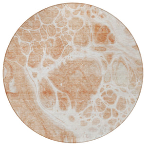 Homeroots 3' Artichoke Green Nautical Area Rug - Washable Indoor Outdoor Design For Home And Patio Use 8' Round Polyester 581475