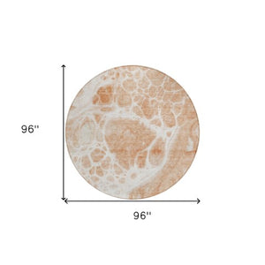 Homeroots 3' Artichoke Green Nautical Area Rug - Washable Indoor Outdoor Design For Home And Patio Use 8' Round Polyester 581475