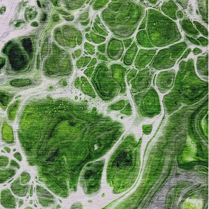 Homeroots 3' Artichoke Green Nautical Area Rug - Washable Indoor Outdoor Design For Home And Patio Use 5' X 8' Polyester 581480