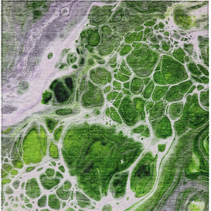 Homeroots 3' Artichoke Green Nautical Area Rug - Washable Indoor Outdoor Design For Home And Patio Use 9' X 12' Polyester 581483