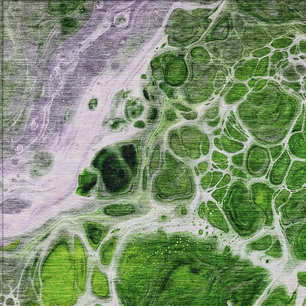 Homeroots 3' Artichoke Green Nautical Area Rug - Washable Indoor Outdoor Design For Home And Patio Use 10' X 14' Polyester 581484